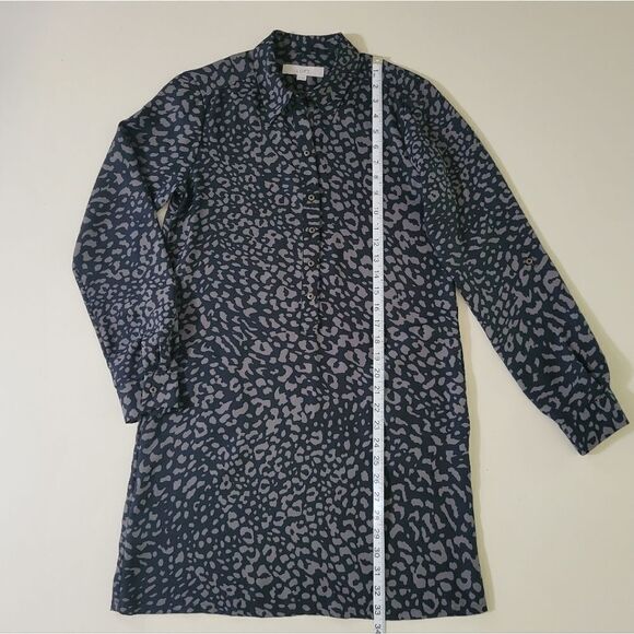 Loft Leopard Print Long Sleeve Shirt Dress - Picture 6 of 16